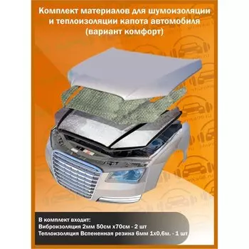 Комплект шумоизоляции и теплоизоляции для капота / Комфорт /