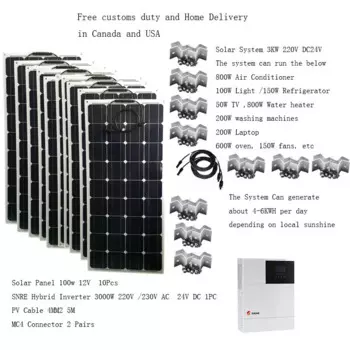 Комплект солнечной панели в комплекте с креплением 3000 Вт 110 В 220 в MPPT Гибридный инвертор немодулированного синусоидального сигнала для автомобиля кемпинга лодки яхты освесветильник RV