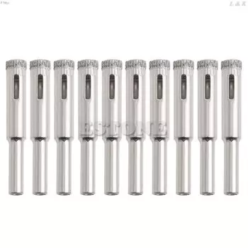 Комплект сверл OOTDTY 10 шт., диаметр 5-12 мм, алмазное покрытие