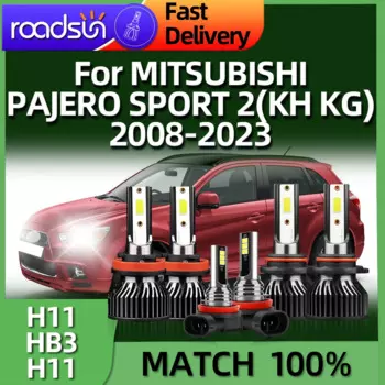 Комплект светодиодных противотуманных фар H11 HB3 для MITSUBISHI PAJERO SPORT 2 KH KG 2008 2009 2010 2011 2012 2013 2014-2023, 6 шт.