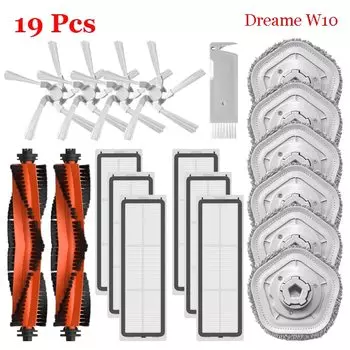 Самоочищающийся робот-пылесос и Швабра XiaoMi Dreame Bot W10, основная/боковая щетка, фильтр НЕРА, насадка для швабры, запчасти для пылесоса