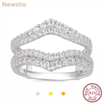 Комплект женских колец из серебра 925 пробы, с фианитом