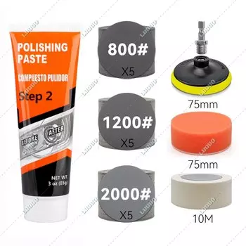 Комплекты для ремонта фар, реставрация фар автомобиля, наборы для полировки, чистящая паста, восстановление краски, уход за автомобильными фарами, полировщик линз