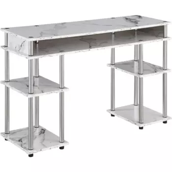 Концепция дизайна, без инструментов, школьный стол 47,25 дюйма, современный офисный стол и туалетный столик с полками