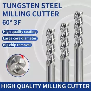 Концевые фрезы KCUTEER D1~D16 3F HRC60 для алюминия