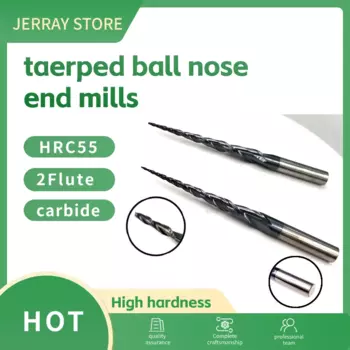 Концевые фрезы, вольфрамовые твердосплавные сферические концевые фрезы с покрытием HRC55, D3.175, 4, 6, 8 мм, 10 шт.