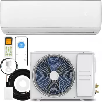 Кондиционер и обогреватель, 9000 BTU Wifi 115V,19 SEER2,Mini Splits Отопление и охлаждение, настенная система инвертора без каналов