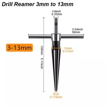 Конический расширитель, сверло с шестигранным хвостовиком, Т-образная ручка, Метрическая Деревообработка, резка сердцевины, DIY, мостовая булавка, резак для отверстий, латч, фрезер, инструмент