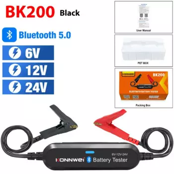 KONNWEI BK100 и BK200 6 В 12 В 24 В Bluetooth 5,0 Автомобильный тестер аккумулятора для грузовиков Монитор формы волны 100-2000 CCA Зарядка Cranking
