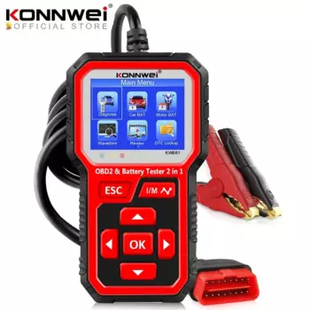 KONNWEI KW681 6 В 12 В автомобильный мотоциклетный аккумуляторный тестер Obd 2 автоматический диагностический инструмент 2 в 1 2000 CCA автомобильная диагностика Obd2 сканер
