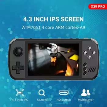 Консоль игровая POWKIDDY X39pro, 4,3 дюйма, IPS, с проводными контроллерами
