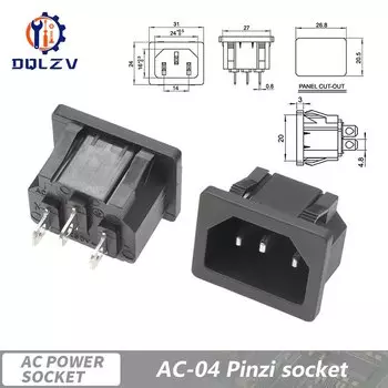 Контактный разъем IEC320 C14, медный, 10А