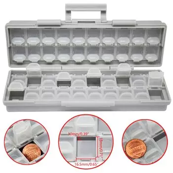 Контейнер AideTek-все-40 отсеков, корпус для поверхностного монтажа, компоненты в ассортименте, резистор, конденсатор, пластиковая прозрачная коробка для хранения