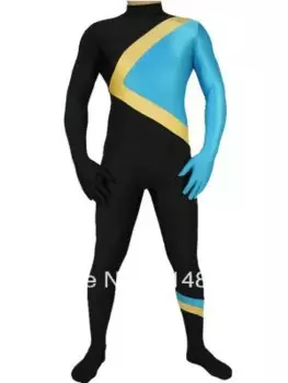 Контрастный цвет спандекс «монолитный» костюм Zentai облегающий костюм