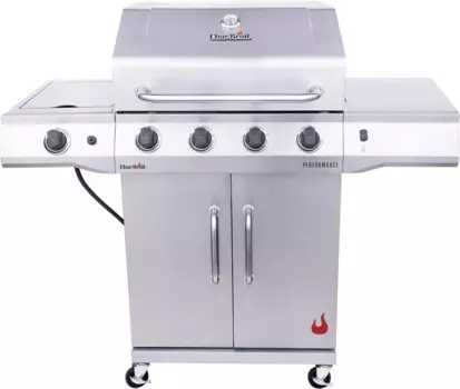 Конвективная 4-контурная горелка с боковой горелкой серии Charbroil, пропановый газовый гриль, нержавеющая сталь-463354021