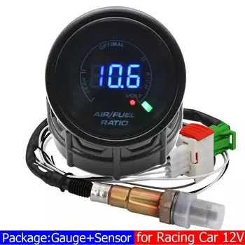 Копченый 52 мм цифровой датчик соотношения воздуха и топлива узкополосный датчик кислорода O2 автомобильный датчик AFR метр подходит для гоночного бензинового автомобиля 12 В на заказ