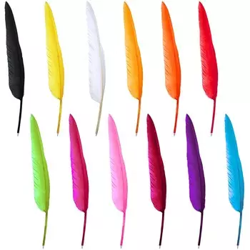 KOQZM 12 шт. шариковые ручки в виде гусиного пера фиолетовые