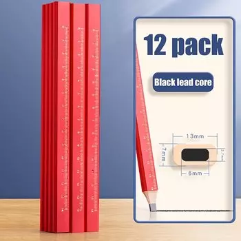 KOQZM Эллиптические карандаши для деревообработки черные/красные