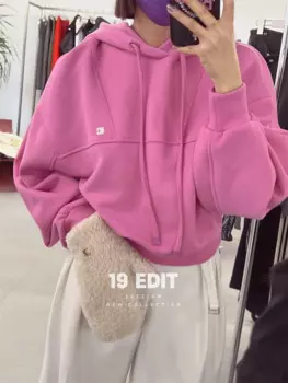 Корейский стиль женские свободные толстовки с длинным рукавом модный трендовый пуловер с карманами Топ 2023 осень зима