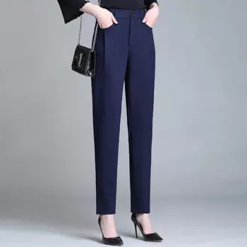 Корейский вариант прямые брюки с высокой талией для женщин Свободные облегающие брюки Harun весенние и осенние повседневные брюки большого размера s5xl