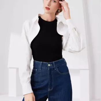 Корейский женский накладной воротник с длинными рукавами, съемная полурубашка, накладной свитер, рубашка со съемным воротником, мужской костюм, искусственные воротники