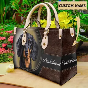 Коричневые кожаные сумки на ремне для женщин, милые повседневные сумки с принтом собак таксы, известный дизайнер, роскошная большая сумка, кошелек с верхней ручкой