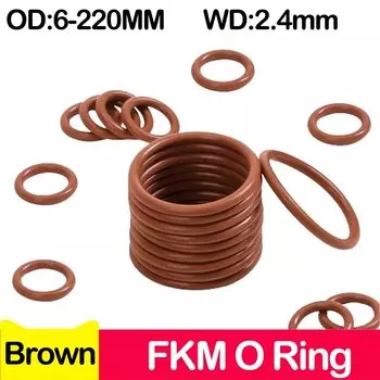Коричневые уплотнительные кольца FKM, наружный диаметр 6-220 мм