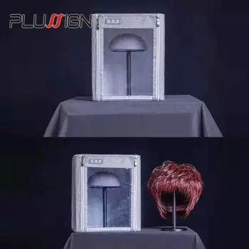 Коробка для хранения париков Toupee для продавцов волос, серые пылезащитные мешки для париков с подставкой для париков и головой среднего размера для коротких и длинных волос