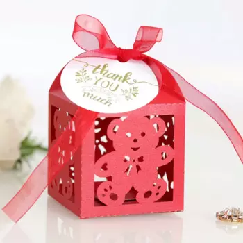 Коробки для конфет NASIQUE с медведем 25/50/100 шт