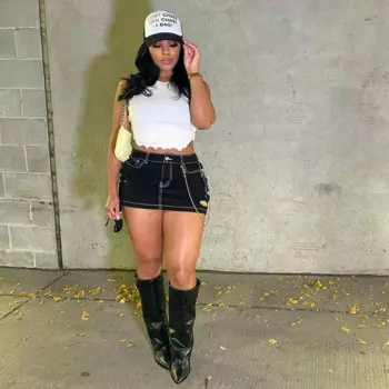 Короткая юбка с высокой талией, винтажная женская потертая джинсовая трапециевидная тонкая сексуальная уличная одежда, женские яркие мини-юбки с карманами и украшением