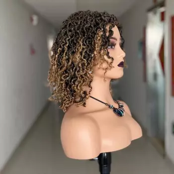 Короткий синтетический парик Nu Locs Dreadlock с эффектом омбре, светлый цвет, боковая часть, твист, вязаный крючком, плетеные волосы, парики для черных женщин, ежедневная фотография