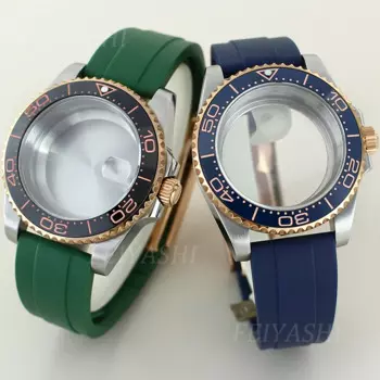 Корпус часов NH36 40 мм, резиновый ремешок, безель 120 цилиндров для Seiko NH34 NH35 NH38/36 Miyota 8215 ETA 2824, механизм 28,5 мм, циферблат Deepsea
