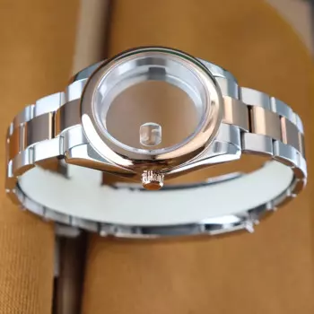 Корпус для часов высокого качества 40 мм 36 мм, ремешок для часов Oyster Seiko NH35/36/34/38 4R36 8215 8205, механизм 28,5 мм, циферблат, серебро, розовое золото