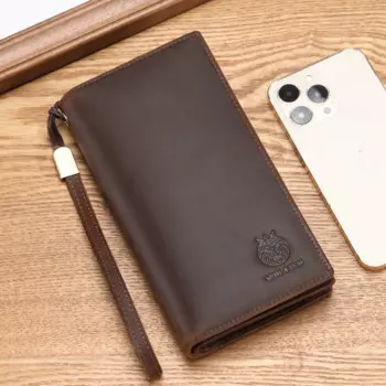Кошелек мужской из натуральной кожи с RFID-защитой и отделением для карт