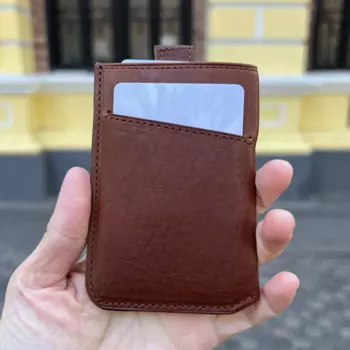 Кошелек мужской кожаный тонкий с Rfid-защитой и отделением для карт