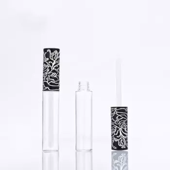Косметическая упаковка бутылка для блеска для губ 3 мл пустая прозрачная трубка с черной крышкой
