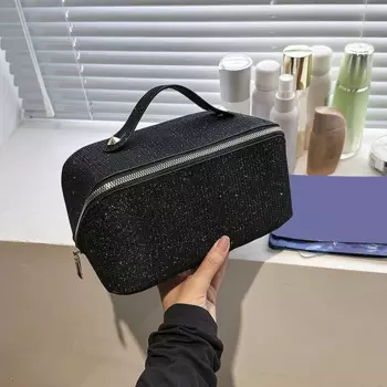 Косметичка большой емкости из искусственной кожи, портативная дорожная косметичка для мытья, органайзер для туалетных принадлежностей, стильная женская ручная коробка для хранения