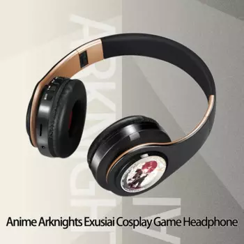 Косплей Аниме Arknights Exusiaie Беспроводная Bluetooth-гарнитура на голове Спортивные наушники для мобильного телефона Поддержка FM TF Card Play