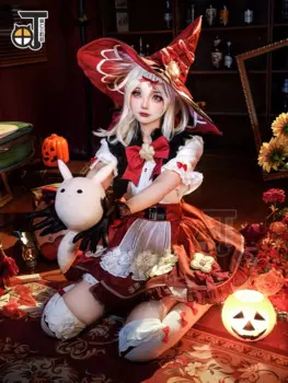 Косплей-игра Klee Genshin Impact аниме Женская Милая юбка-топ, Униформа, костюм на Хэллоуин, в наличии