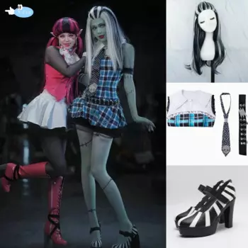 Косплей Monster High, костюм для косплея Frankie Stein 1, женское платье для косплея, костюмы на Хэллоуин, полный комплект, Новое поступление