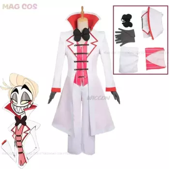 Костюм Аниме Hazbin Cos для косплея отеля, костюм Люцифера, Маскировка для взрослых мужчин, форма, топы, брюки, фантастические костюмы, костюм на Хэллоуин