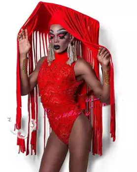 Костюм бара GOGO, красный плащ