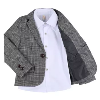 Костюм детский клетчатый из блейзера и брюк, 3 шт.