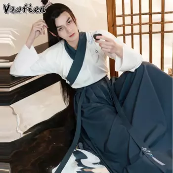 Костюм династии Тан, традиционное платье ханьфу, мужской танцевальный костюм династии Хань, одежда древнего фехтовальщика, мужское кимоно, костюм Тан