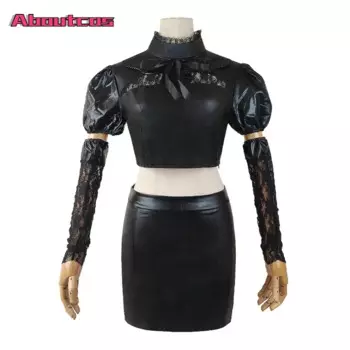 Костюм для косплея Aboutcos из игры робдесса ахри, костюм для косплея lol kDa, Женский костюм для косплея ахри, сексуальный топ, юбка, носки, костюм на Хэллоуин