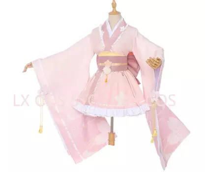 Костюм для косплея аниме урарака охако, милое Розовое Кимоно, Униформа, костюмы героев аниме, одежда, наряды