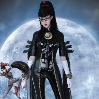 Костюм для косплея «байонетта» из игры «парик», черный комбинезон для взрослых и женщин, наряды на Хэллоуин, карнавал, костюм для женщин и девушек