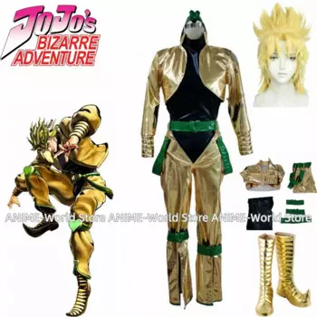 Костюм для косплея бренди из фильма Dio, золотой лакированный кожаный парик, Индивидуальный размер, любой размер