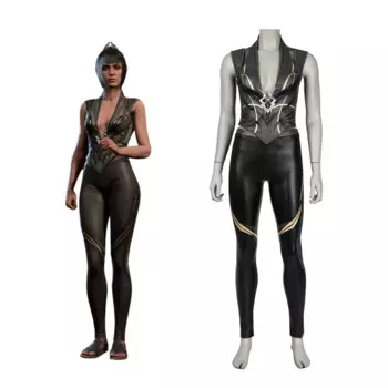 Костюм для косплея «черные ворота балдура 3», черный костюм без рукавов, жилет и брюки, женский костюм на Хэллоуин, карнавальный костюм, Индивидуальный размер