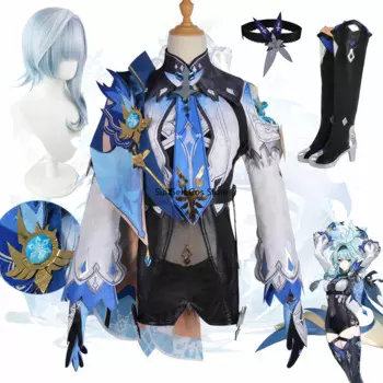 Костюм для косплея Eula Game Genshin Impact, костюм для косплея Eula, детская униформа, парик, туфли, костюмы на Хэллоуин, карнавальные костюмы для девочек и женщин
